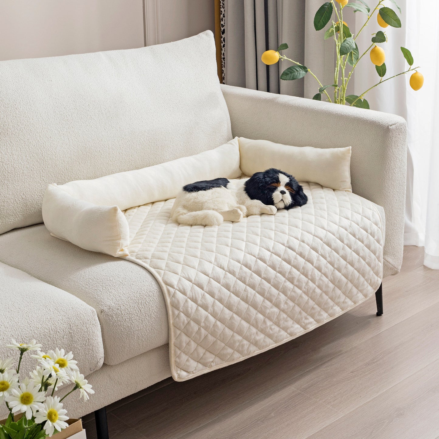 Cozy Sofa Bed for Large Dogs and Cats: Warm Cushioned Mat with Furniture Protection