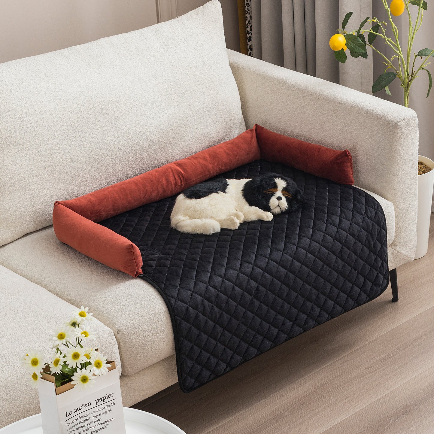 Cozy Sofa Bed for Large Dogs and Cats: Warm Cushioned Mat with Furniture Protection