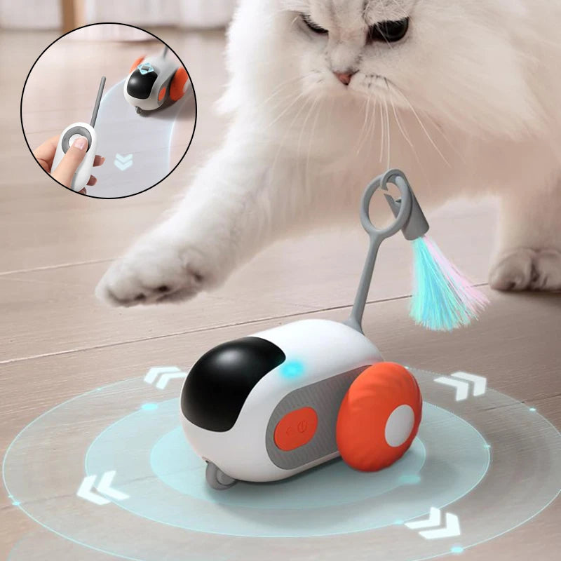 Cat Car Remote Control  Toy: USB Charging, Self-Moving & Interactive