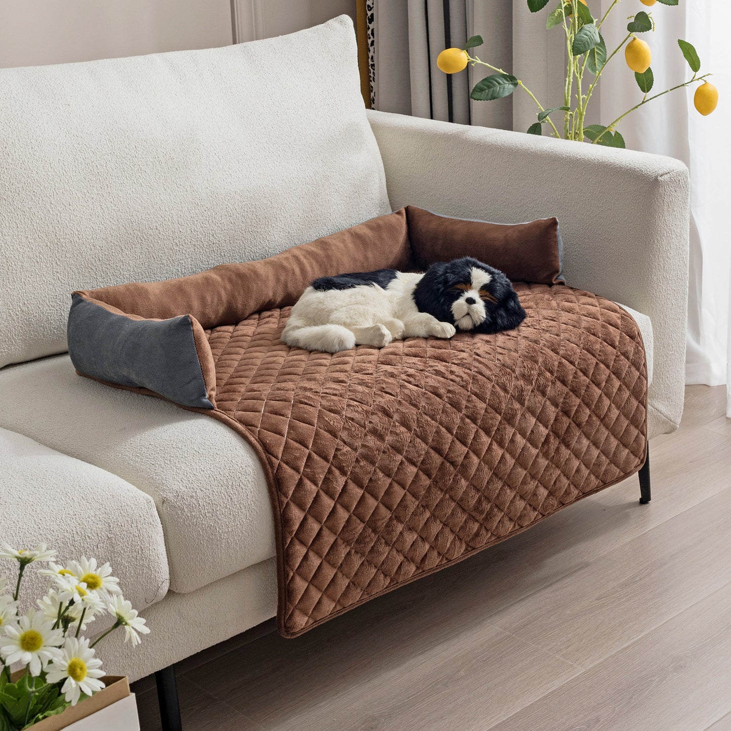 Cozy Sofa Bed for Large Dogs and Cats: Warm Cushioned Mat with Furniture Protection