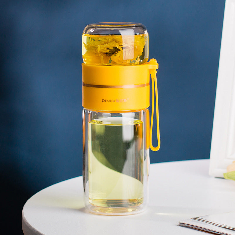 Glass Water Bottle With Tea Infuser Filter Tea Separation